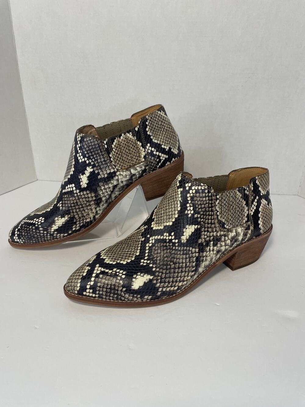 Madewell Sonia Leather Snakeskin Print Low Chelsea Boot Womens Size 7.5